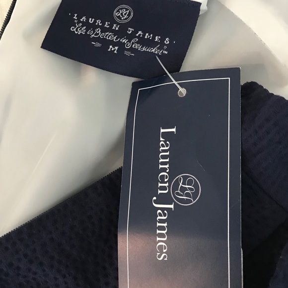 NWT Lauren James Livingston Seersucker Bow Dress M - Picture 8 of 8
